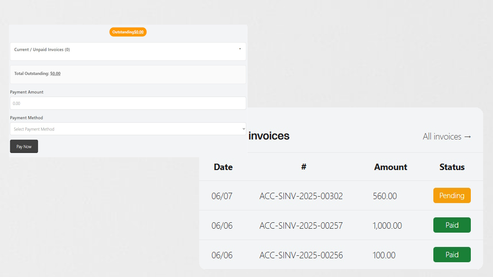 Pay rent online and view invoices