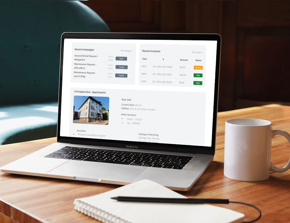 Resident portal screens